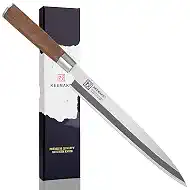 KEEMAKE Sashimi Sushi Knife Japanese - 9.5 inch Yanagiba Knife Japanese VG10 Stainless steel Single Bevel Blade, Perfect Rosewood Handle Filleting & Slicing Knives