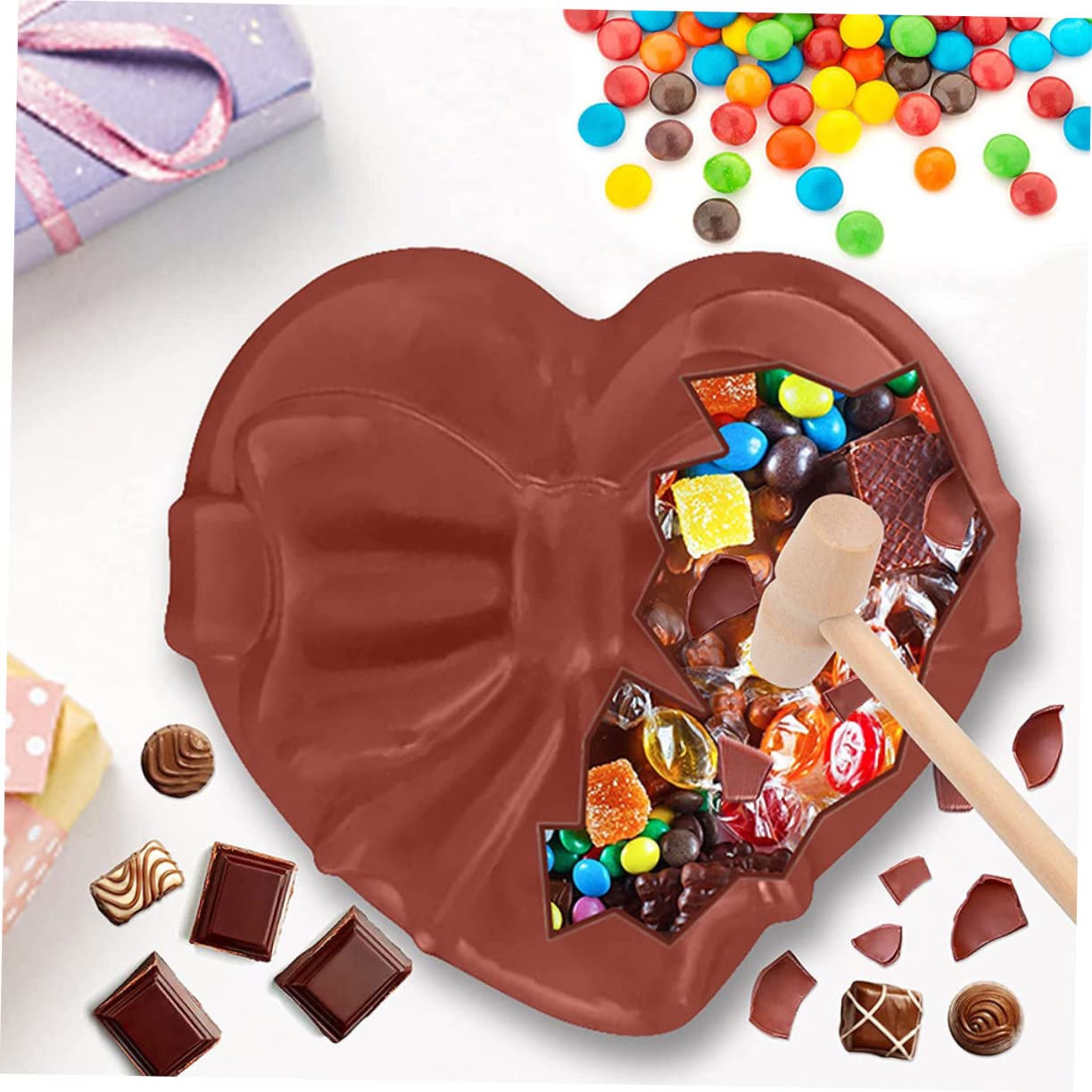 Cabilock 5 Moldes De Amor Para Asar Moldes De Silicona Para Hornear Pasteles Moldes De Chocolate Con Forma De Corazón Moldes De Silicona Para Dulces Moldes De Chocolate Bandeja De