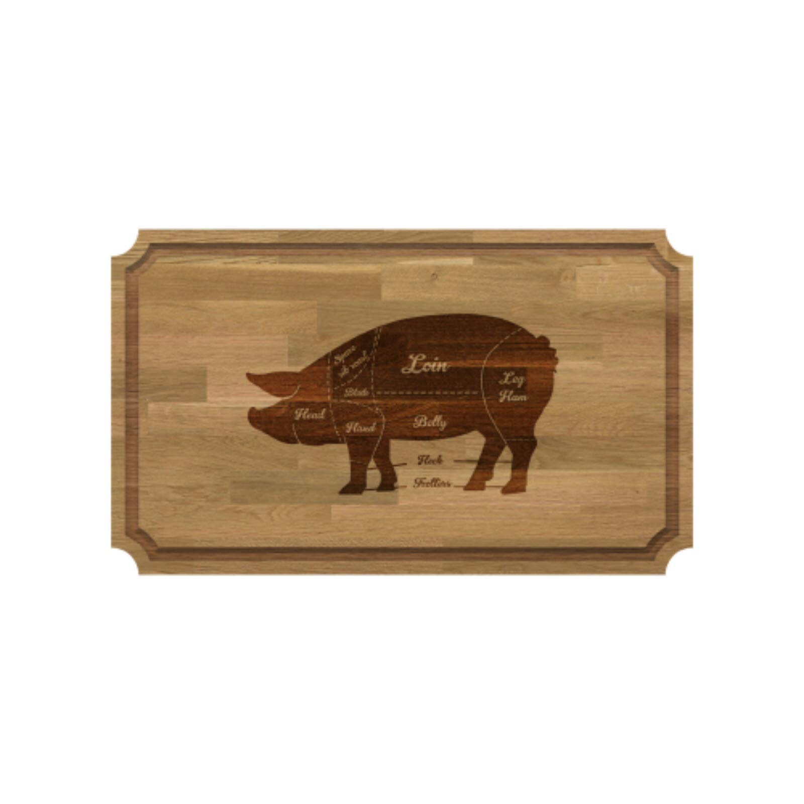Be-Creative Tabla de cortar grande de madera maciza de roble natural, grabado y personalizable, estilo 12