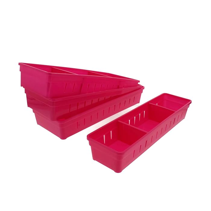 Buy Cheftor Plastic Storage Drawers Drawer Organizers with Dividers for Stationery, Makeup