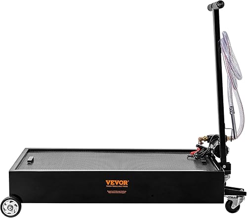 Miniatura 38 de VEVOR Bandeja de drenaje de aceite de perfil bajo, bandeja de drenaje de aceite de 15 galones con bomba, bandeja de cambio de aceite con bomba