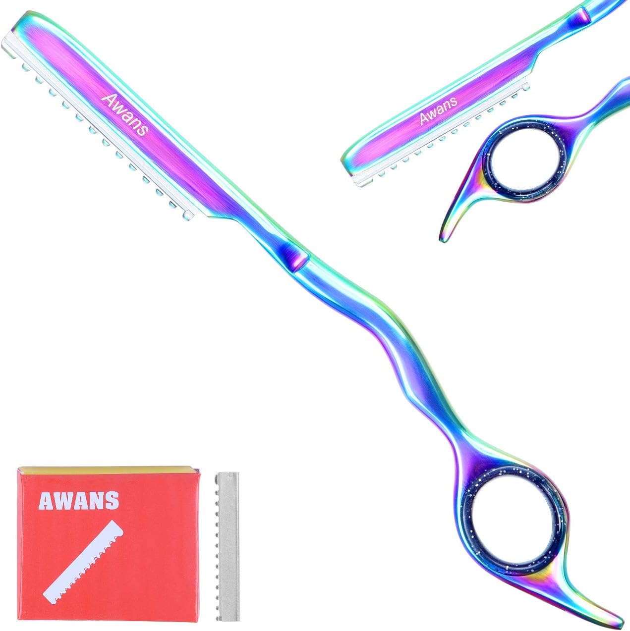 Awans Hair Thinning Razor , Feather Styling, Hair Styling Razor, + 10 Spare Blades Hair Razors,Feather Cutting Razors,Hair texturing,Hair Layering,Hair Thinner ,Stainless Steel With Free Comb : Beauty & Personal Care