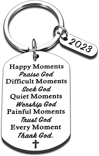 Baptism Gifts for Women Men Christian Bible Verse Religious Gift for Friends Faith Keychain 2023 Graduation Gift for Him Her High School Student Son Daughter Birthday First Communion Gift for Girl Boy