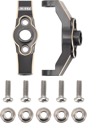 Miniatura 3 de INJORA Bloques de ruedas de latón gris C-Hubs y bloques de dirección Kit de nudillos para TRX4M 118 RC Crawler piezas de actualización