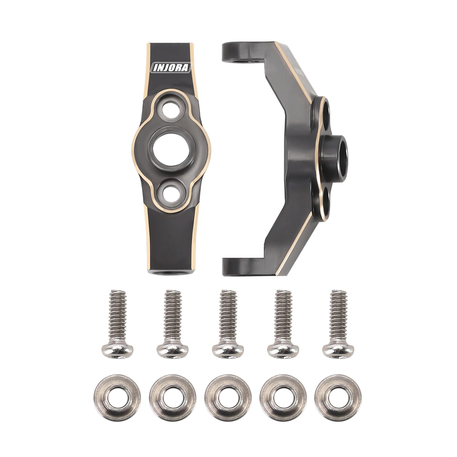 INJORA Caster Blocks C-Hubs Messing 4g voor TRX4M Upgrade 1/18 RC Crawler (Grijs