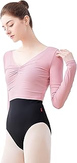 Knitted Ballet Wrap Tops Shirts Long Sleeve Pullover Dance Sweaters Overalls for Leotards - Buy now