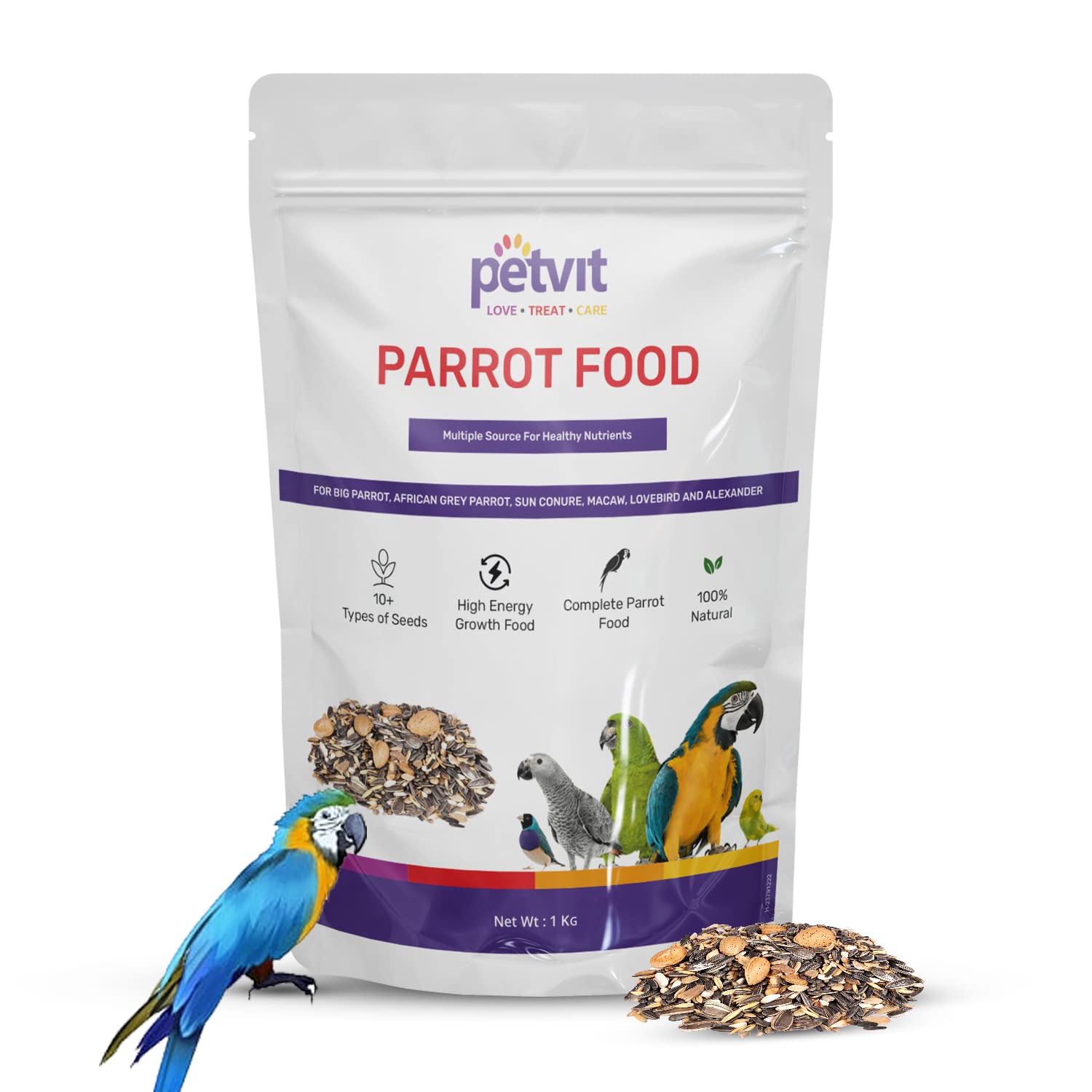 Petvit Parrot Food for Energy, Growth, and Feather Health - 1kg (B0BLSMLG7F) Amazon Price History, Amazon Price Tracker