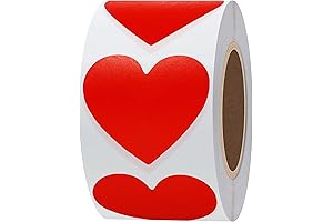 Hybsk 500 Pieces 1.5-Inch Valentine's Day Heart Name Tags Stickers for Party Decorations