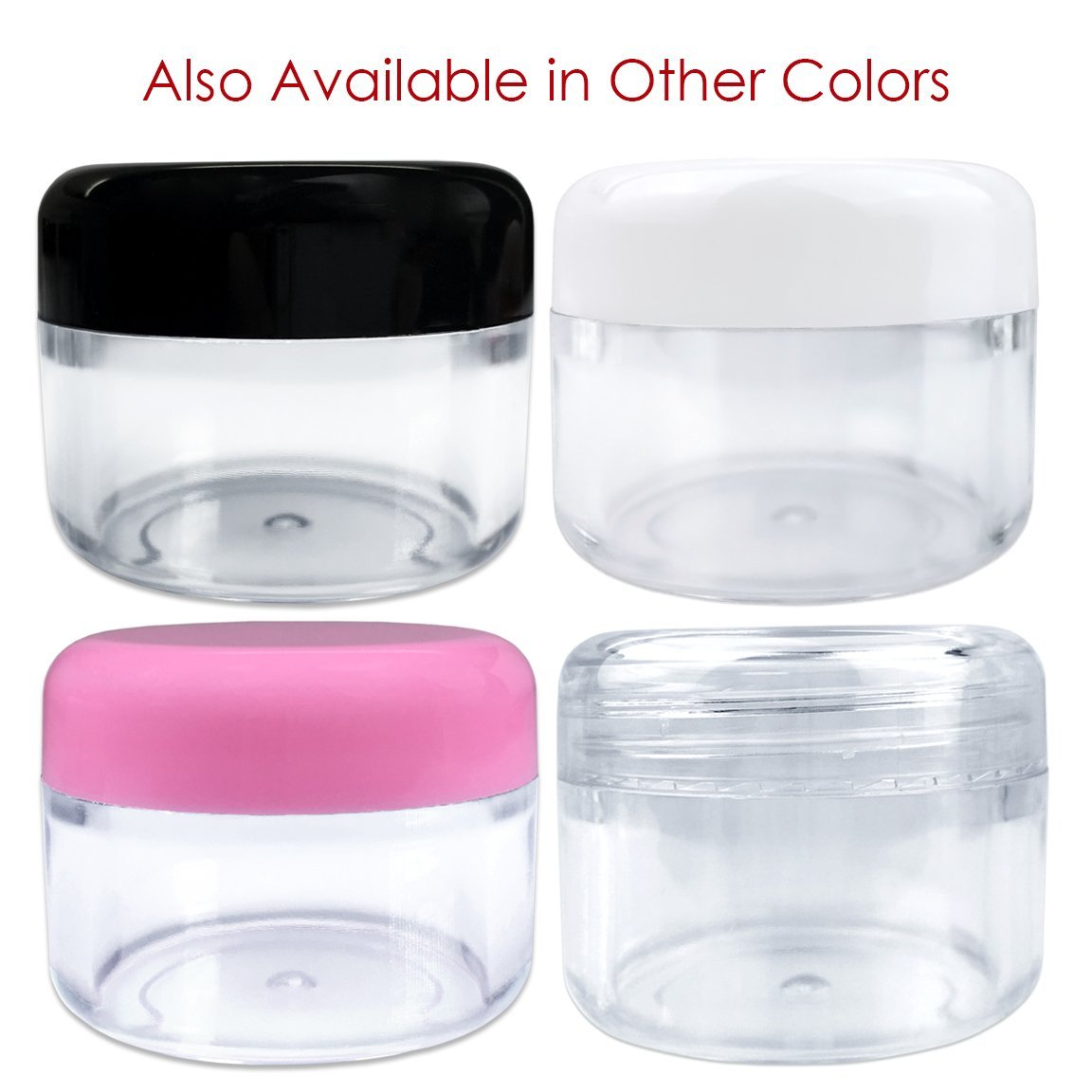 Beauticom 12 sztuk, 30 g, 30 ml, okrągłe, przezroczyste, do wielokrotnego napełniania, puste plastikowe słoiki z różowymi zakrętkami do przechowywania sypkich proszków i pigmentów, próbek do makijażu