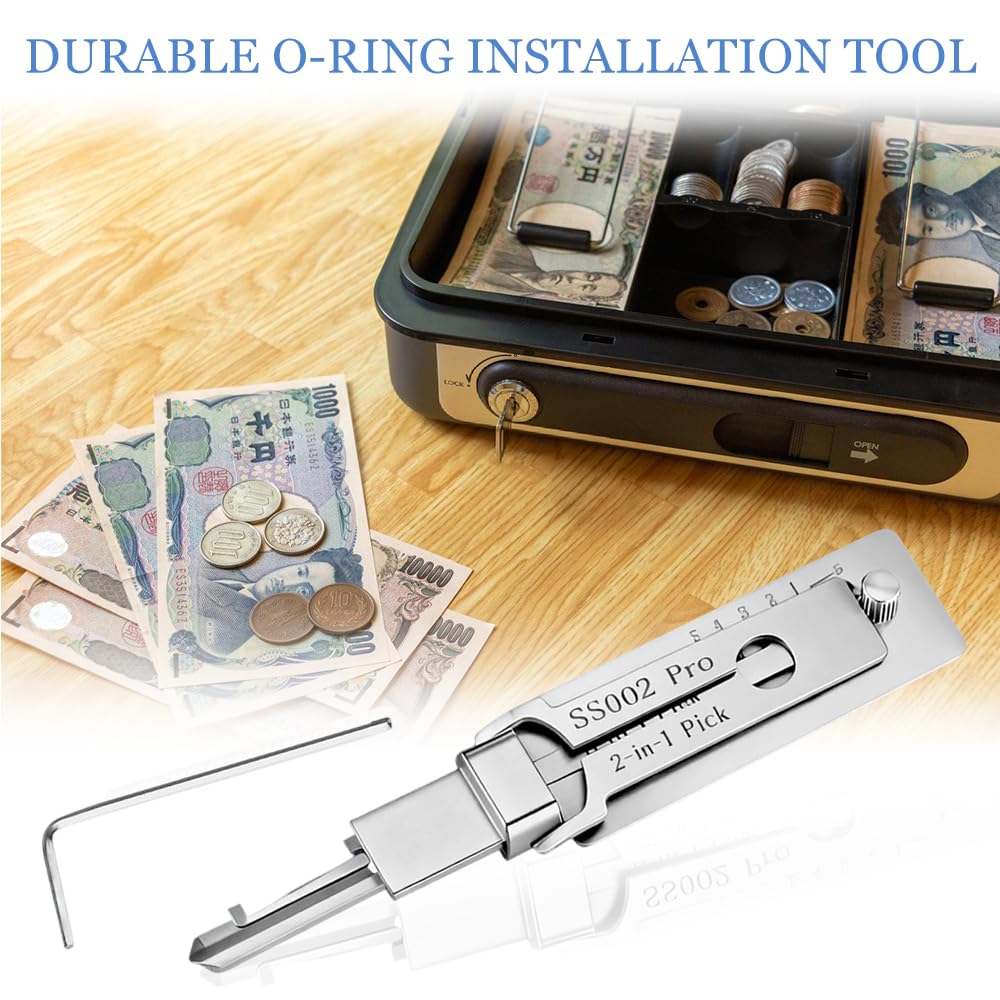 2-in-1 SS002 Pro Dietrich-Set für S-Rillenschlösser, Edelstahl-Schlüsseldecoder & Dietrichwerkzeug, Kompatibel mit Auto/Hausschlössern, Leicht & Präzise für Anfänger & Profis