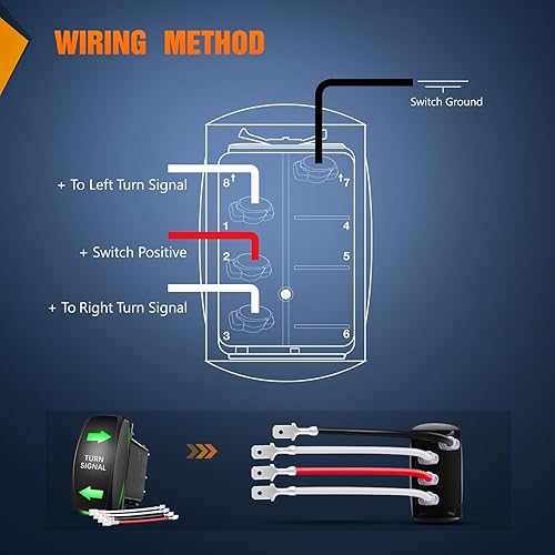 Vista 84 de Interruptor de direccional Nilight azul de 4 pines ON OFF ON, interruptor basculante SPDT grabado con láser, interruptores de palanca 12 V 20 A 24 V