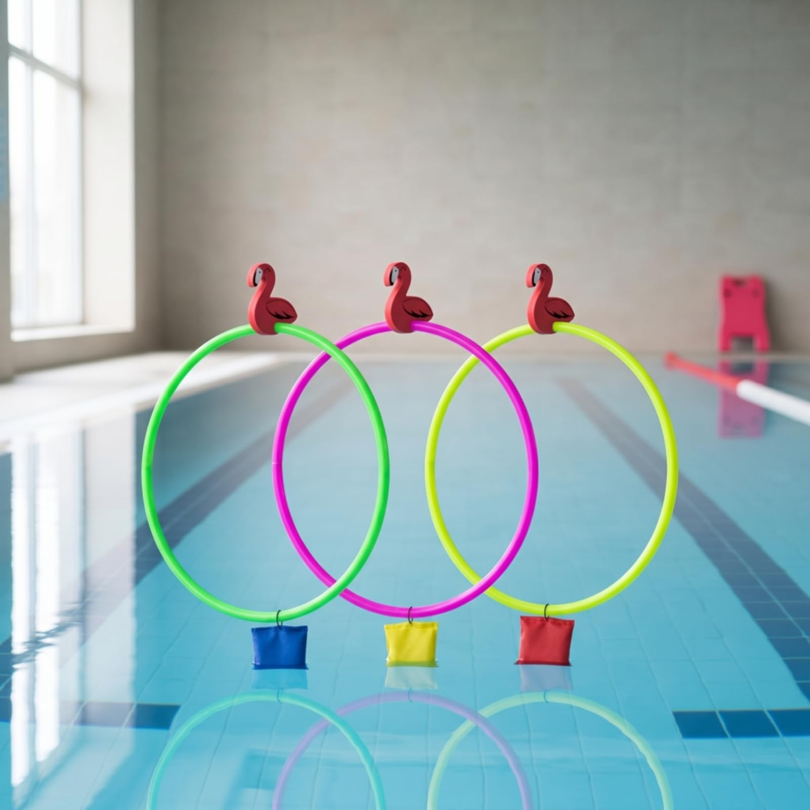 3 Pièces Anneau Natation avec Lest Léger Anneau Plongée Visible Jouet Aquatique pour Enfants