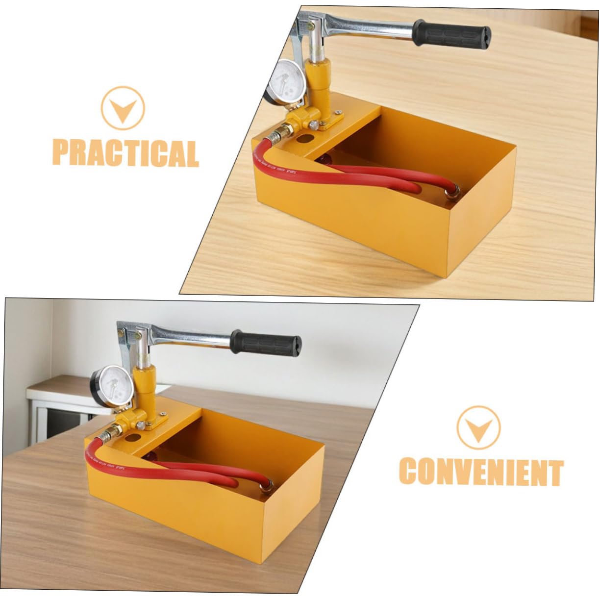 Zerodeko Bomba de Prueba de Presión Manual para Tuberías y Válvulas, Aleación de Aluminio, Control Estable de Presión, Portátil Manómetro, Peso 40 Kg Color Aleatorio