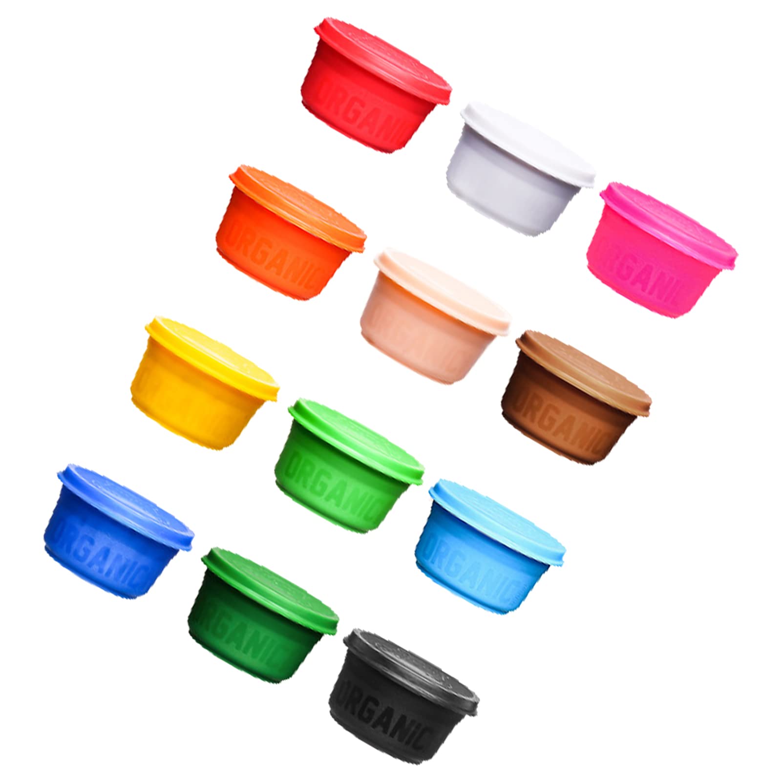 HEEPDD Set di Argilla da Modellare per Bambini, Pasta da Gioco Riutilizzabile per Uso Alimentare 6 12 24 Colori con per il Trasporto, Morbida, Non Appiccicosa, Asciugatura all'aria, Artigianato (12