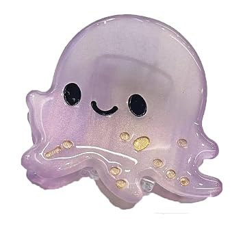 Mini Octopus Shape Claw Clips,Octopus Shape Hair Clips,Animal Shape Bangs Hair Jaw Clips,Cellulose Acetate Hair Clips for Girls,Small Claw Clips for Women,Hair Jaw Barrettes,Pack of 3 Octopus