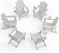 Vista 35 de Juego de sillas Adirondack plegables KINGYES de 2, Silla plegable Adirondack de HDPE para todo clima, Café