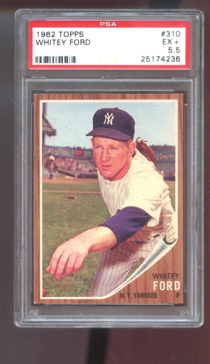 1962 Topps #310 Whitey Ford PSA 5.5 Graded Baseball Card MLB New York Yankees