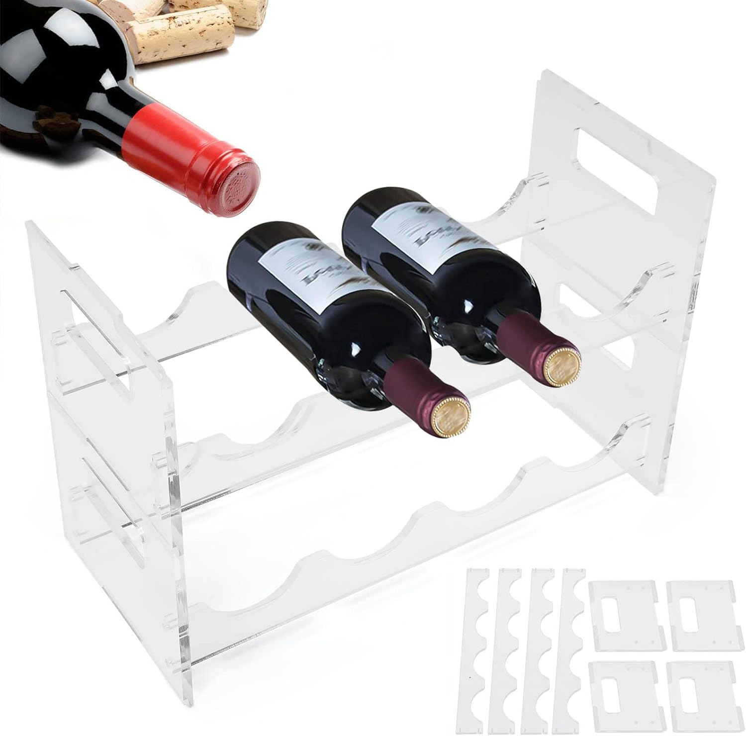 Acrylic FreeStanding Water Bottle and Wine Rack Storage