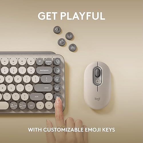 Miniatura 3 de Logitech POP Keys Teclado inalámbrico mecánico con teclas de emojis personalizables, diseño compacto duradero, conectividad Bluetooth o USB,
