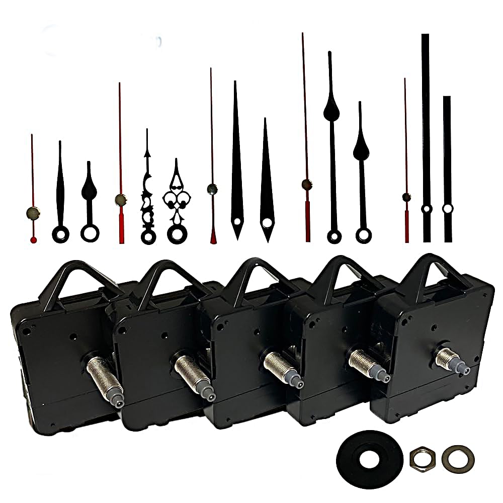 New or Replacement Battery Operated Non Ticking Chinese Quartz Mechanism Movement Motor Wall Clock DIY Repair - 5 Pack