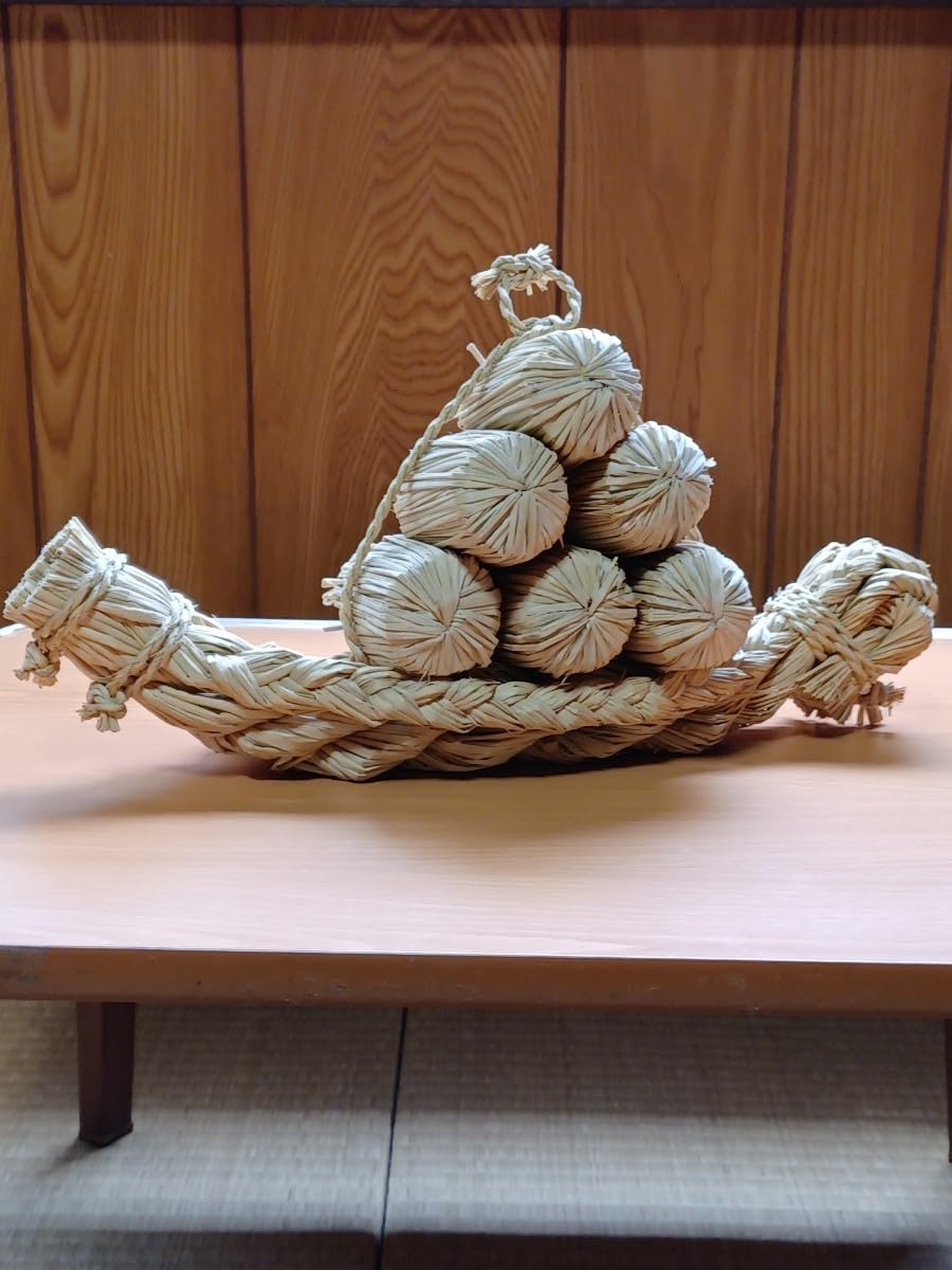 Amazon.co.jp: 藁細工 わら 手作り 宝船 置物 神棚 飾り物 縁起物 運気