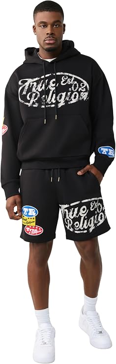 True Religion Mens Logo Sweat Short | Elastic Waist