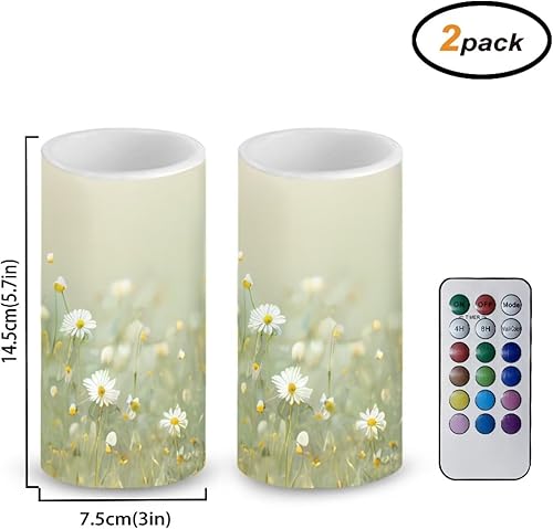 Miniatura 9 de Velas eléctricas sin llama de playa con temporizador remoto de mecha 3D de movimiento automático, multicolor, de larga duración, velas LED