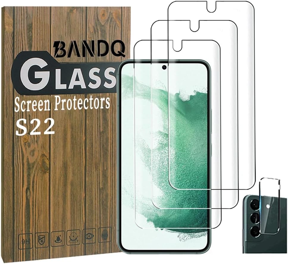 BANDQ 3 Pack Samsung Galaxy S22 Screen Protector【3+1 Pack】1