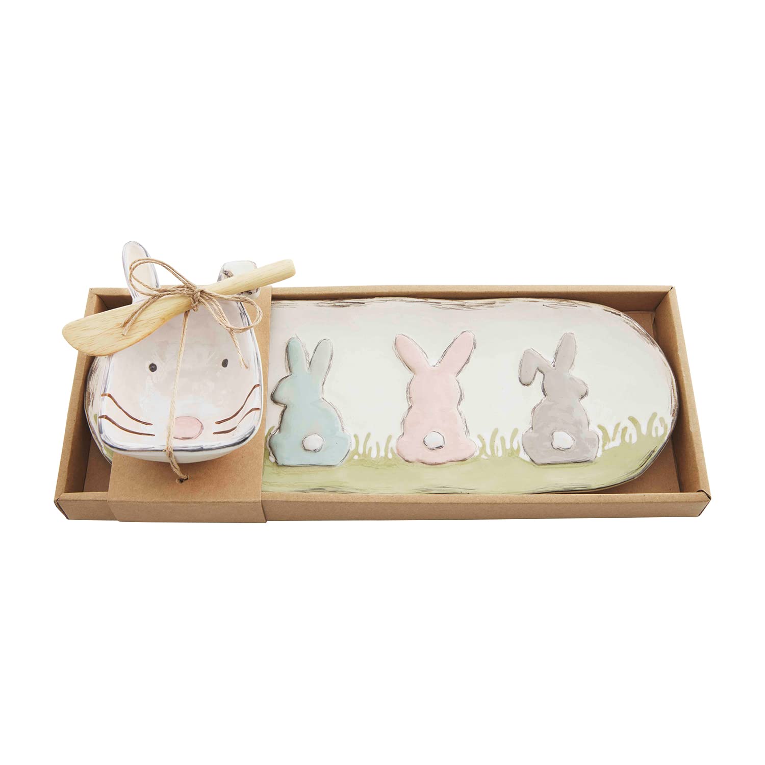 Mud Pie Easter Bunny Dip Cup and Tray Set, Multi, 13