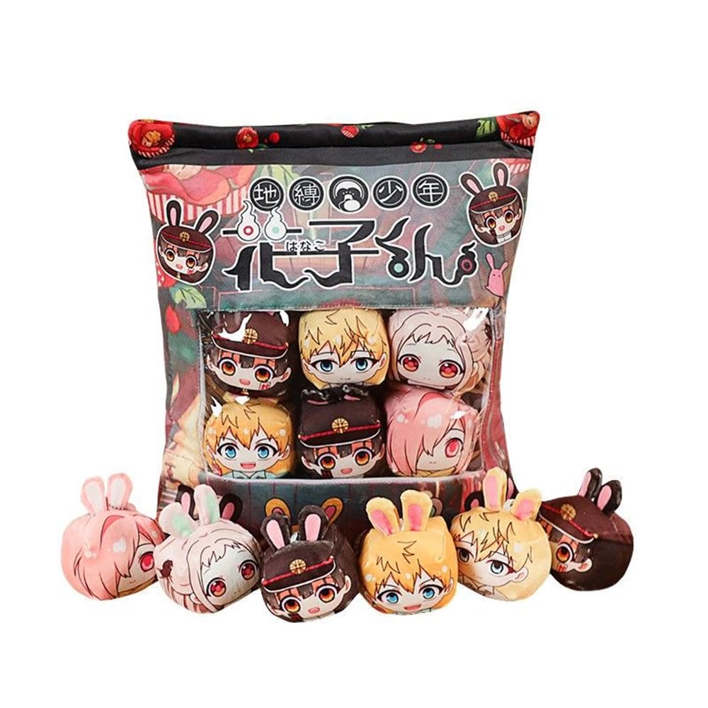 Zhongkaihua Toilet-Bound Hanako Kun Plush Pillow Bag, Yugi Amane Yahiro Nene Figure 6PCS PP Cotton Cushion Soft Stuffed Furry Bag Decoration Pendant