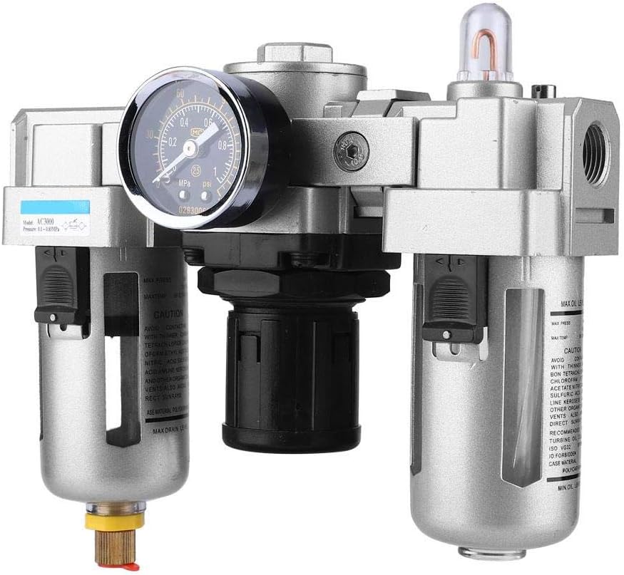 Pneumatic Lubricator, AC3000-03 SMC Air Compressor Filter Water Trap Separator Air Filter Regulator 1 (mpa) Caliber 3/8 (mm)