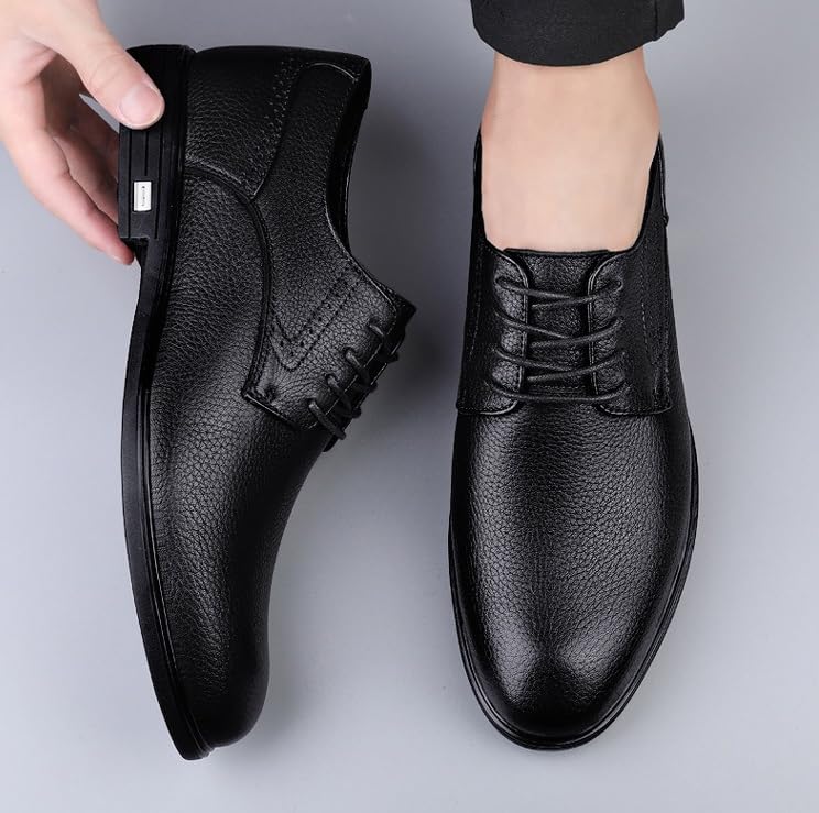 Classic Men's Dress Shoes Modern Leather Lace Up Dress Shoes Fashion Pointed Toe Business Tuxedo Loafers Shoes2