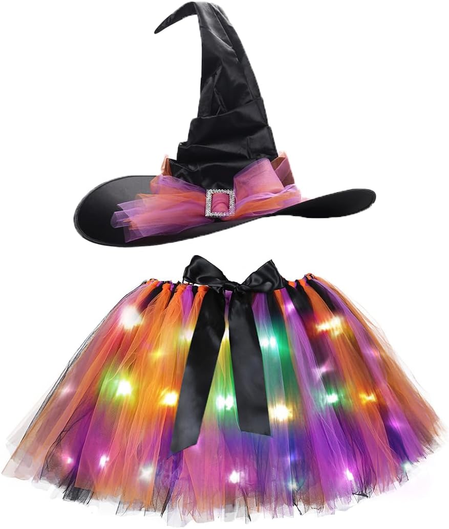Tutu Dreams Halloween Witch Tutu Outfit for Women Free Size Halloween Party Dress Up