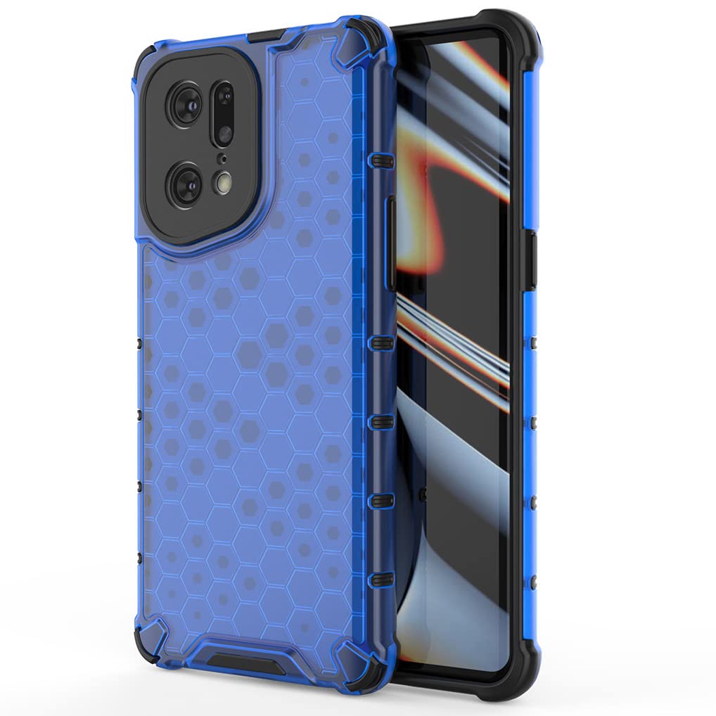 Custodia SEAHAI Per Oppo Find X5 Pro: Silicone Morbido Antiurto Con Protezione A Cuscino D'Aria E Design A Nido D'Ape – Nero