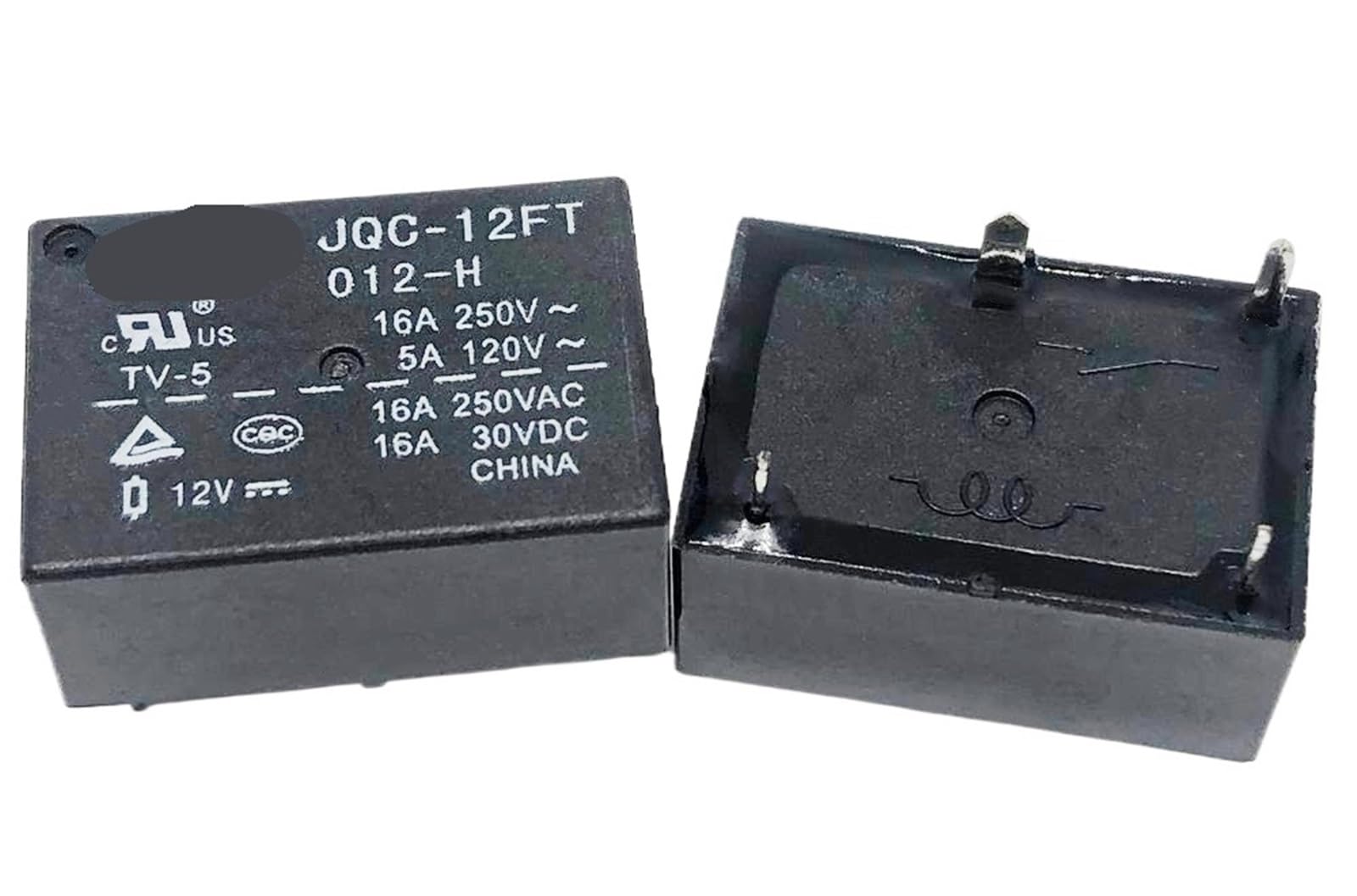 Relais JQC-12FT 012-H 12V 4 broches et 16A pour circuit électronique