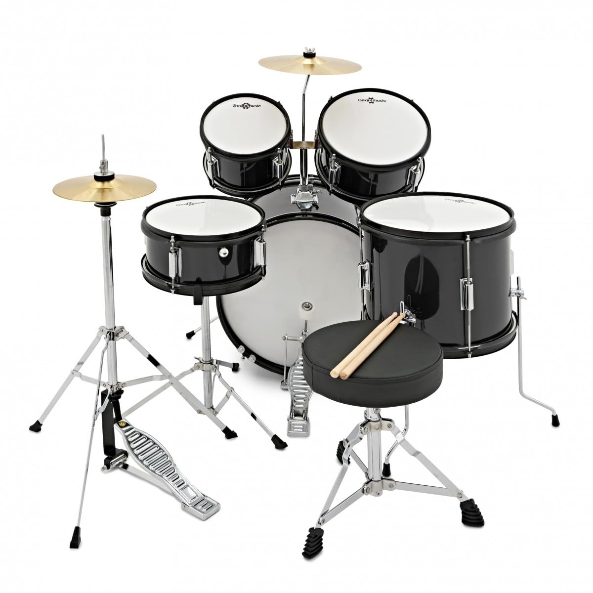 Batería Júnior de 5 Piezas de Gear4music Negra