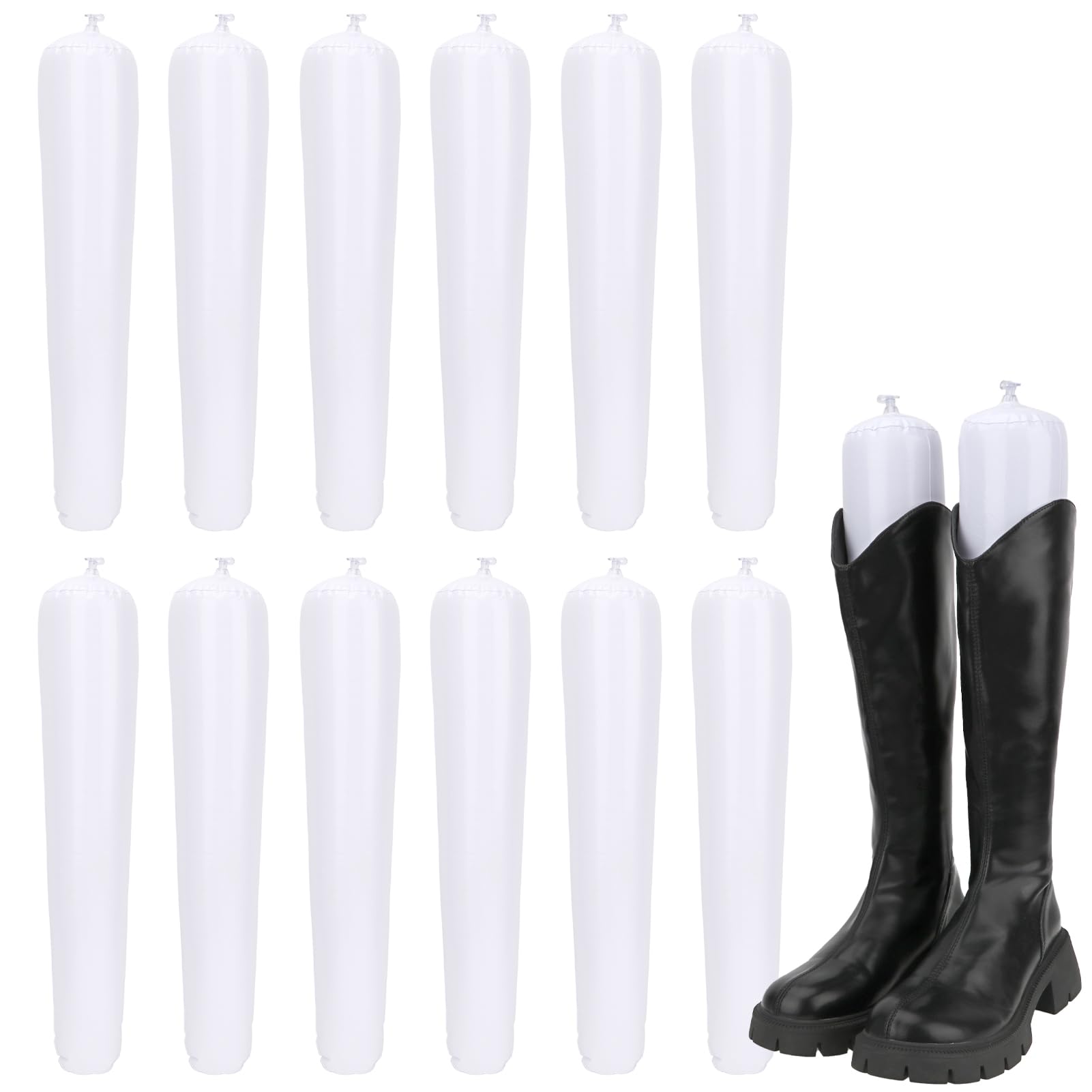 kilofly Inflatable Boot Shapers [Set of 3/6 Pairs] - Extra Long - 46cm, White