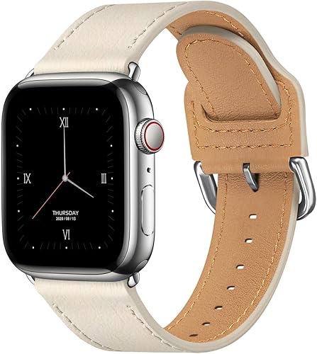 POWER PRIMACY Correas de cuero compatibles con Apple Watch Band 1.496 in 1.575 in 1.614 in 1.654 in 1.732 in 1.772 in 1.929 in, correa de cuero