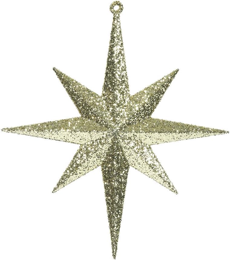 Vickerman 417645 - 8" Gold Glitter Bethlehem Star Christmas Tree Ornament (4 pack) (M167208)