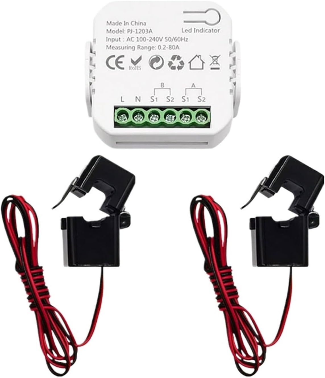 Power supply voltage and current meter, real-time power consumption statistics, total query, energy(1 CT)
