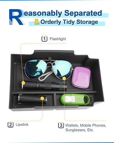 Miniatura 4 de Crosstrek Accessories 2024 Organizador de consola central para Subaru Crosstrek (todos los bordes), bandeja de consola de plástico ABS duradero,