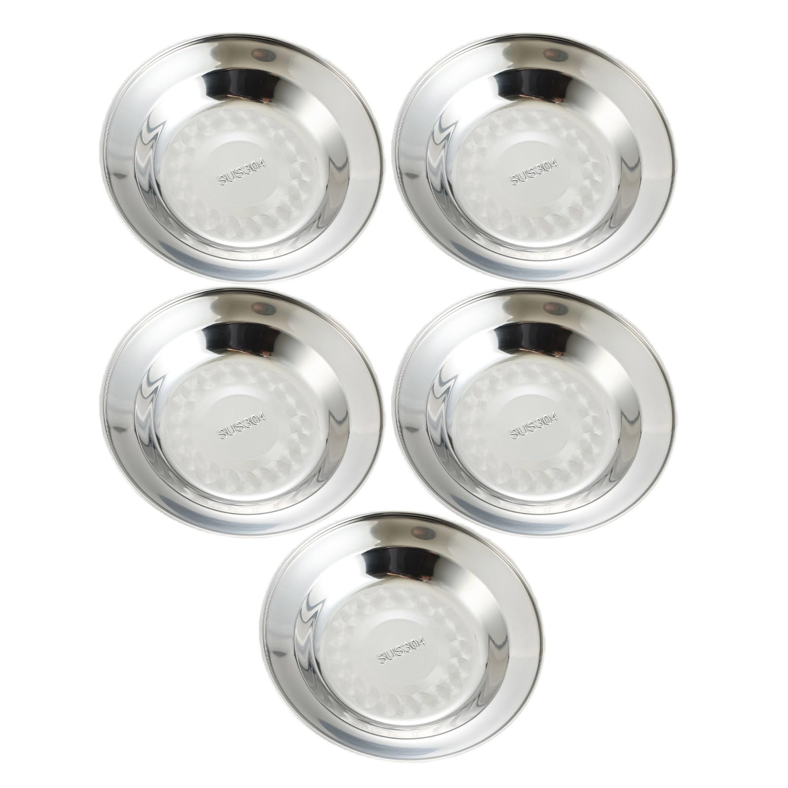 Buxuaaaa 20Cm Of 5 Multipurpose 304Stainless Steel Kitchen Plate Set Dinner Plate Serving Plates Suitable For Cooking Enthusiasts Cooking Serving Plates