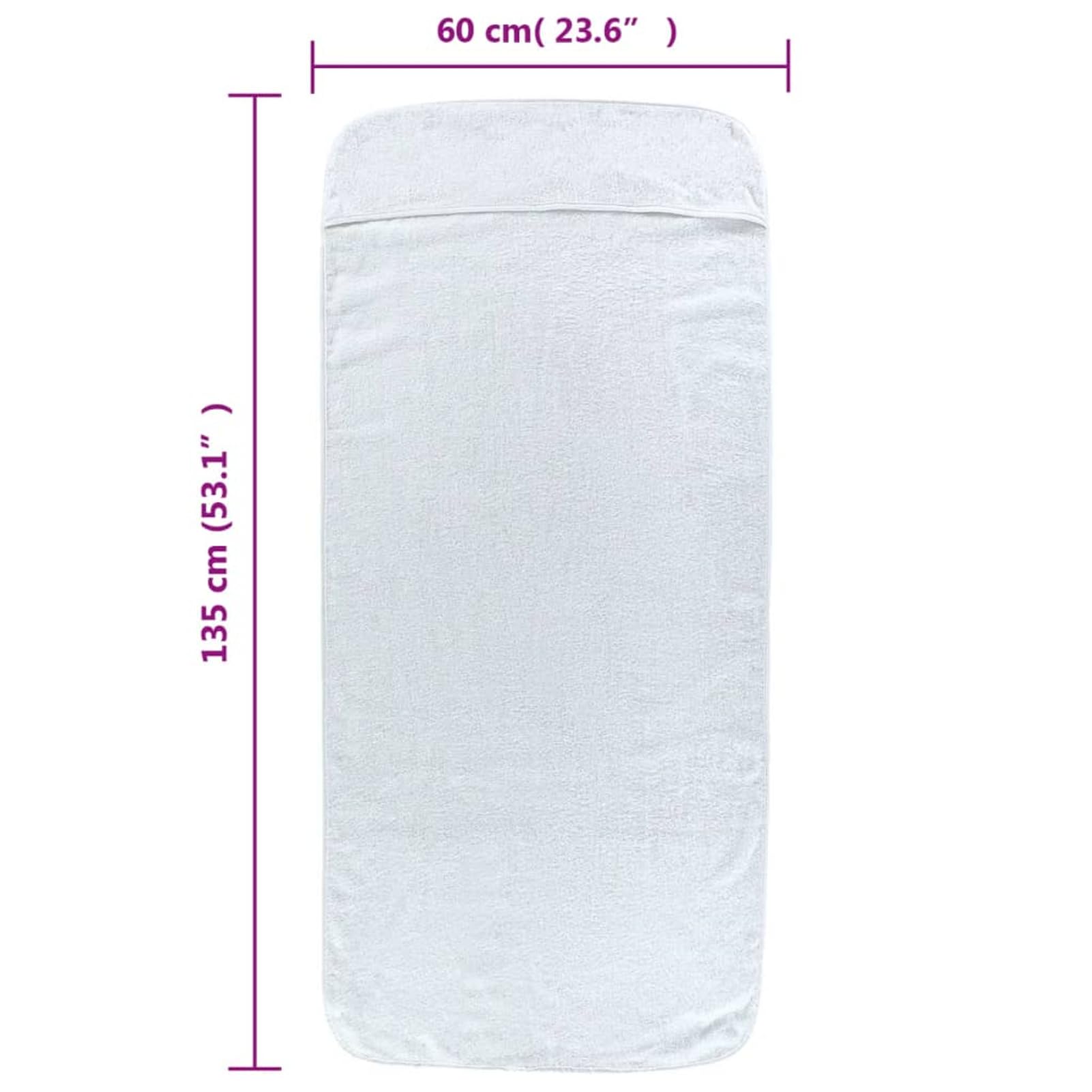 Strandtücher 4 STK. Weiß 60x135 cm Stoff 400 GSM, Hamamtuch, Saunahandtuch, Badehandtuch - 3157050