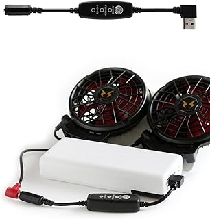 USB昇圧 ケーブル (USB-Type A/変換ケーブル/ブラック) サンエス対応 L字型コネクタ (3段階式 / 風量調節/スイッチ付) 12V-C [並行輸入品]