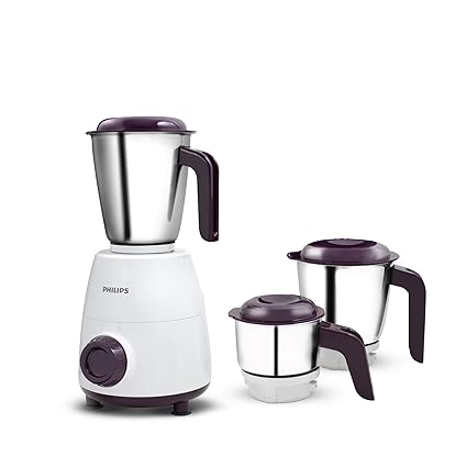 PHILIPS HL7505 500W Mixer Grinder (White and Purple)