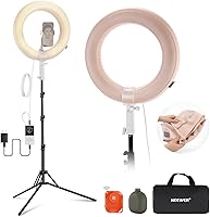Vista 1 de NEEWER Anillo de luz inflable grande de 14 pulgadas con soporte de trípode/soporte para teléfono/control remoto, 35 W, luz LED portátil 2900-6500K