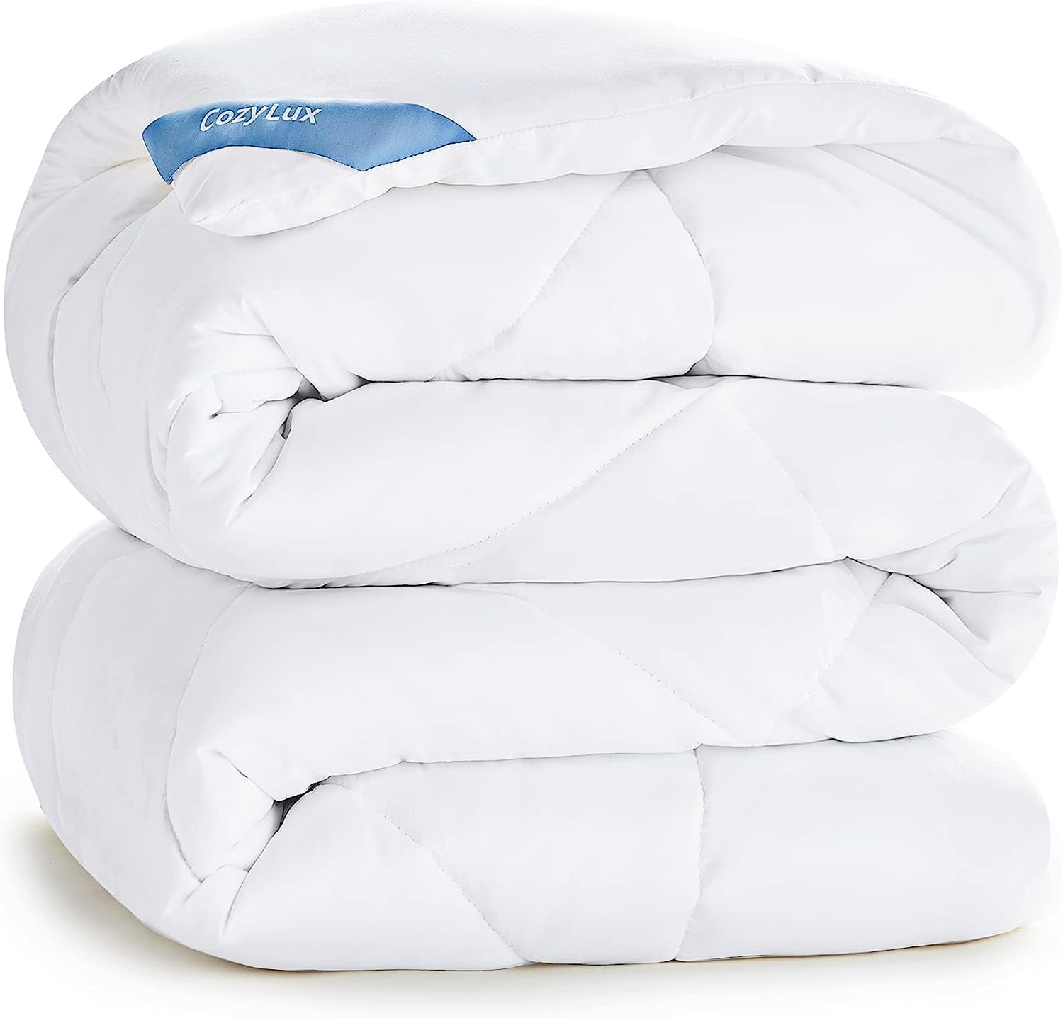 CozyLux Kołdra 200 x 220 cm na 4 pory roku, kołdra z mikrofibry 300 g/m², całoroczna kołdra 220 x 200 cm, biała, super miękka poszewka, koc do spania, oddychająca 200 x 220 cm, biała