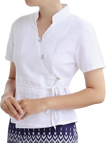 RaanPahMuang Cotton Ladies Handmade Japan Kimono Silk Band Empire Bust Style, X-