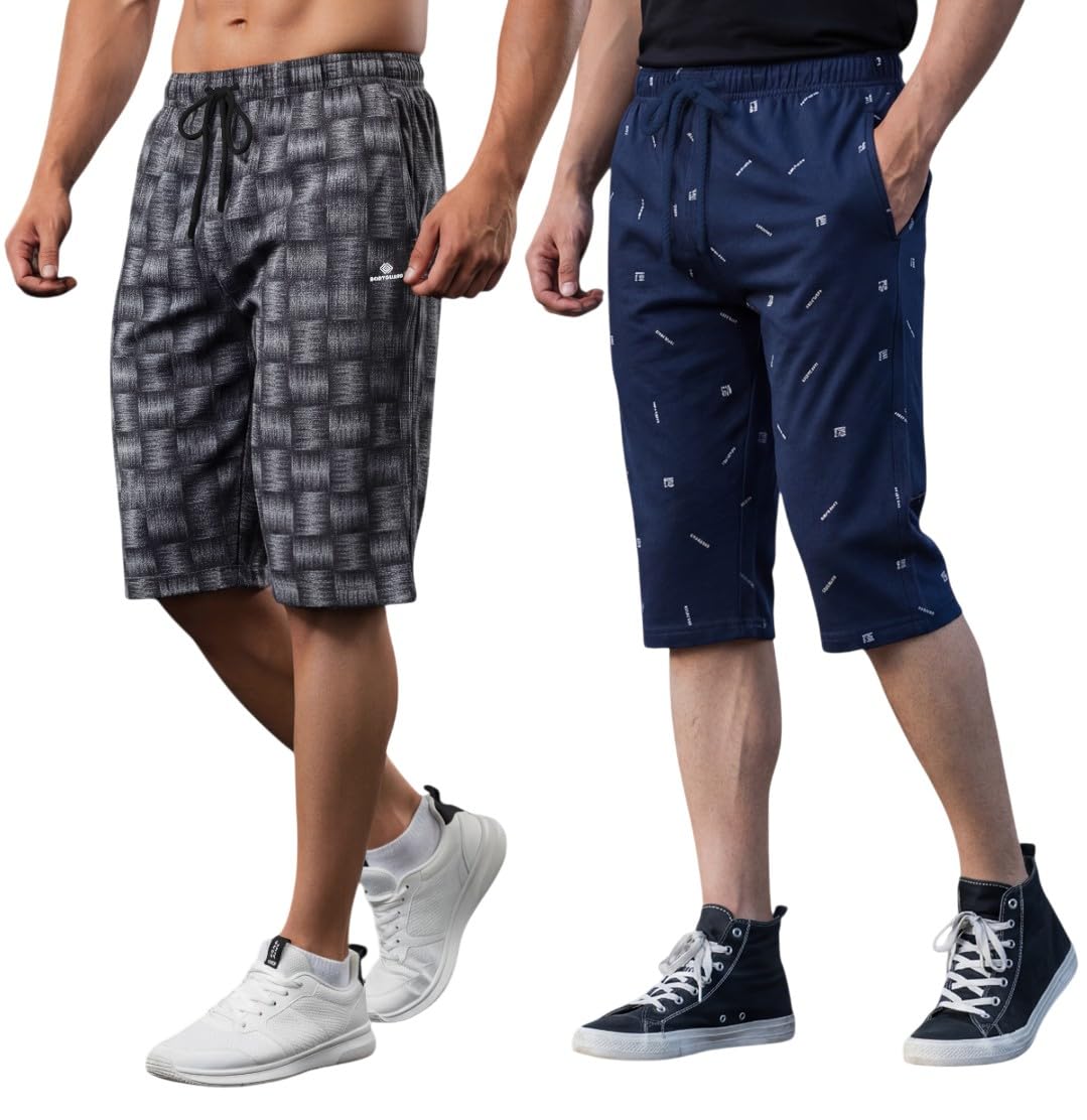FEEL TRACK Men's Regular Fit Three Fourth Capri (Pack of 2)-picture-25