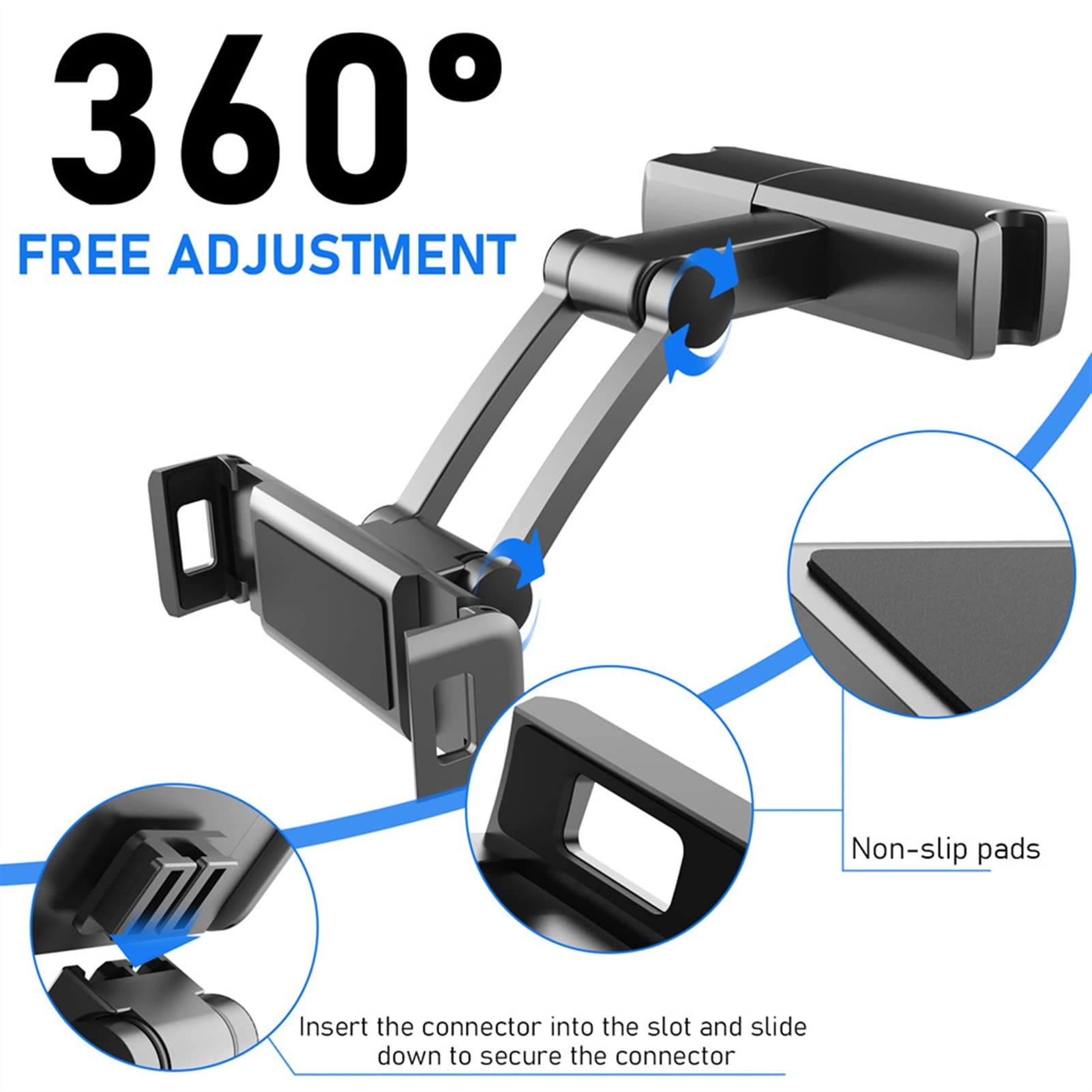 Supporto per Tablet Supporto for tablet dell'automobile, supporto del supporto del tablet della poggiatesta dell'automobile for il sedile posteriore dell'automobile, il supporto del poggiatesta della